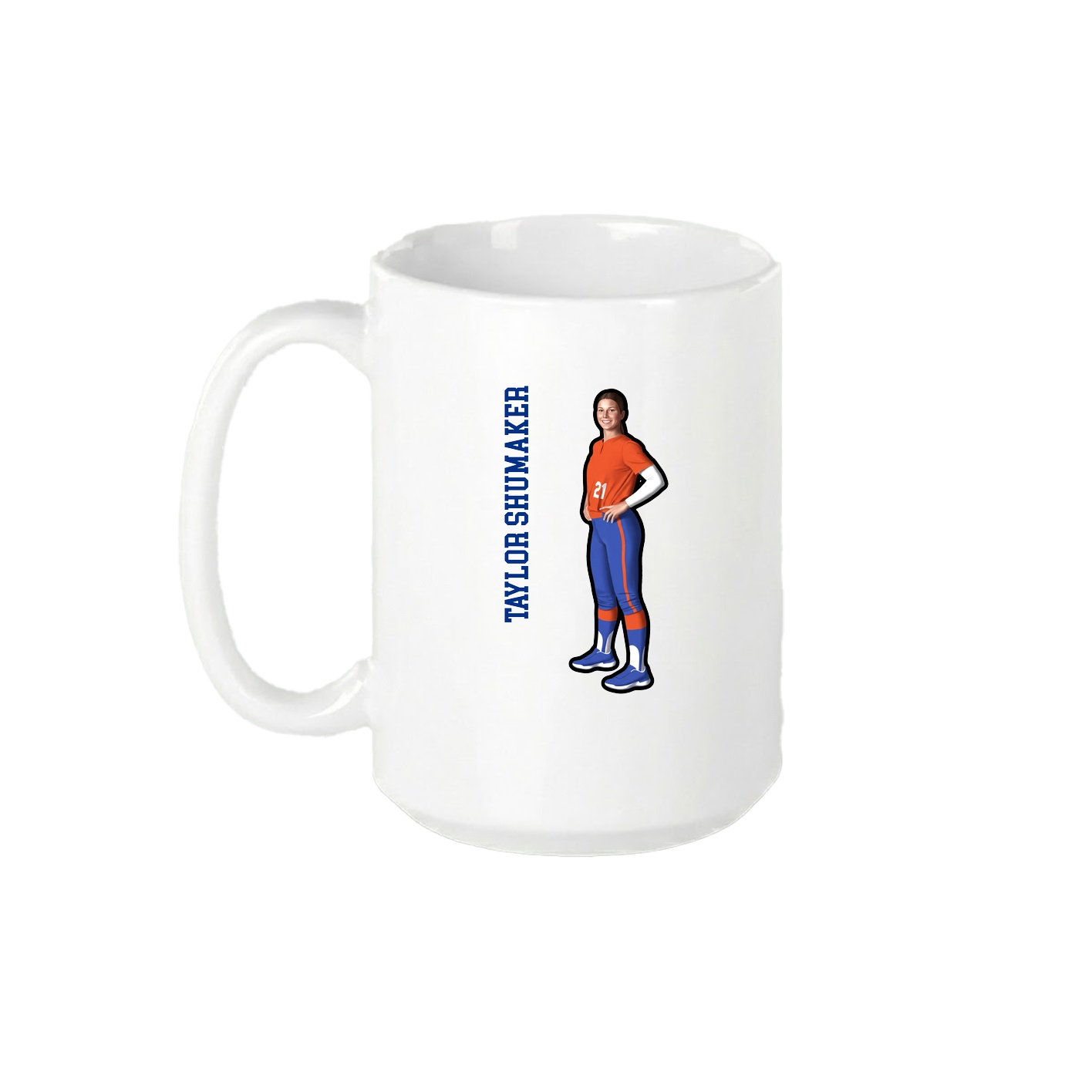 15oz Coffee Mug — Name Vertical in White