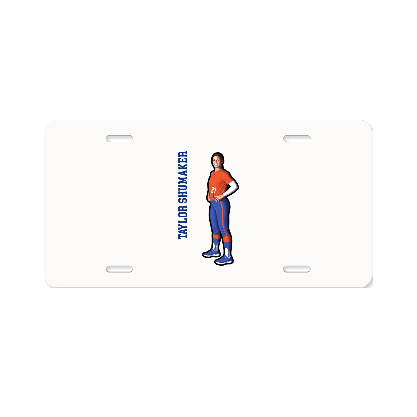 License Plate — Name Vertical in Classic
