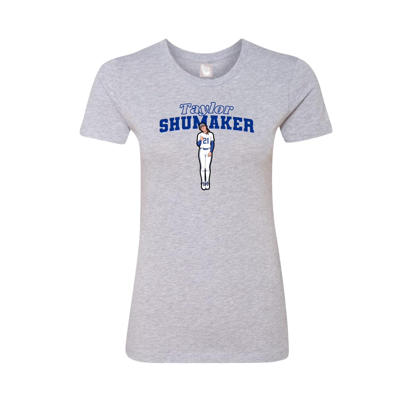 Fitted Women's Tee — Name Arch in Grey