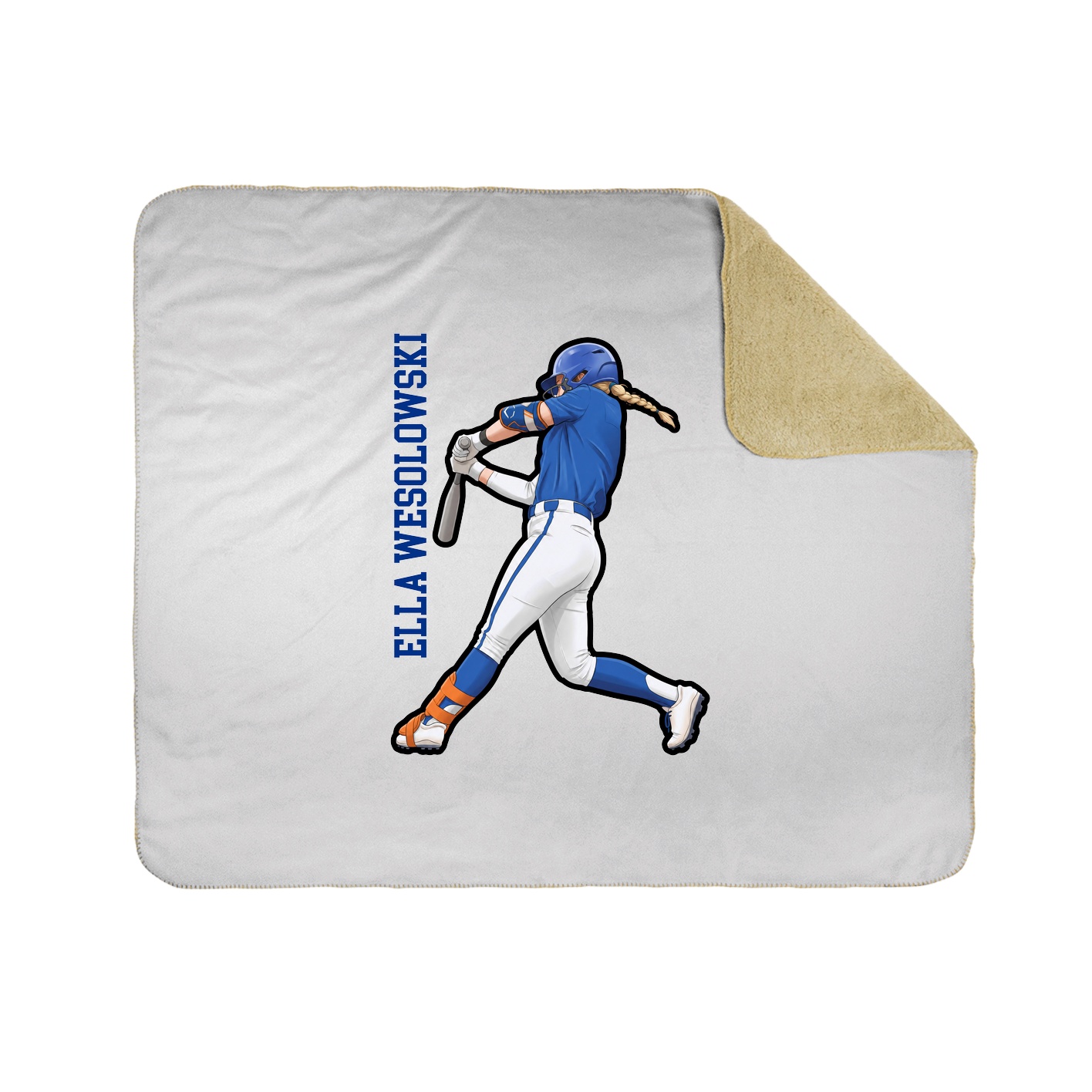 Throw Blanket — Name Vertical in White