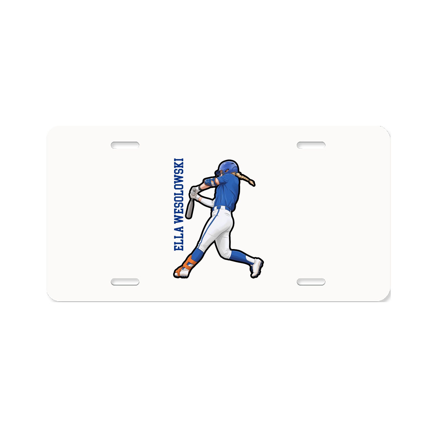License Plate — Name Vertical in Classic