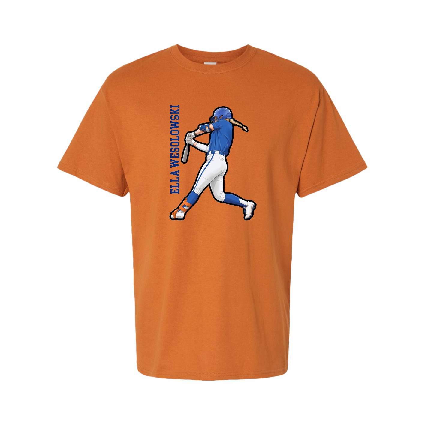 Tee — Name Vertical in Orange