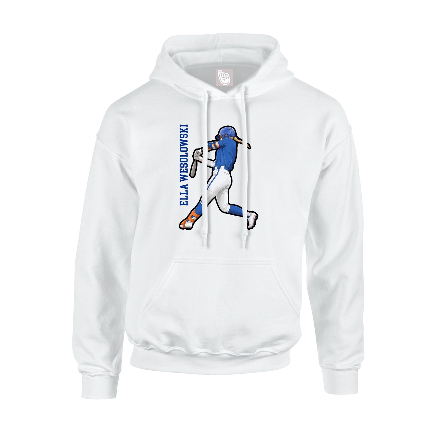 Youth Hoodie — Name Vertical in White