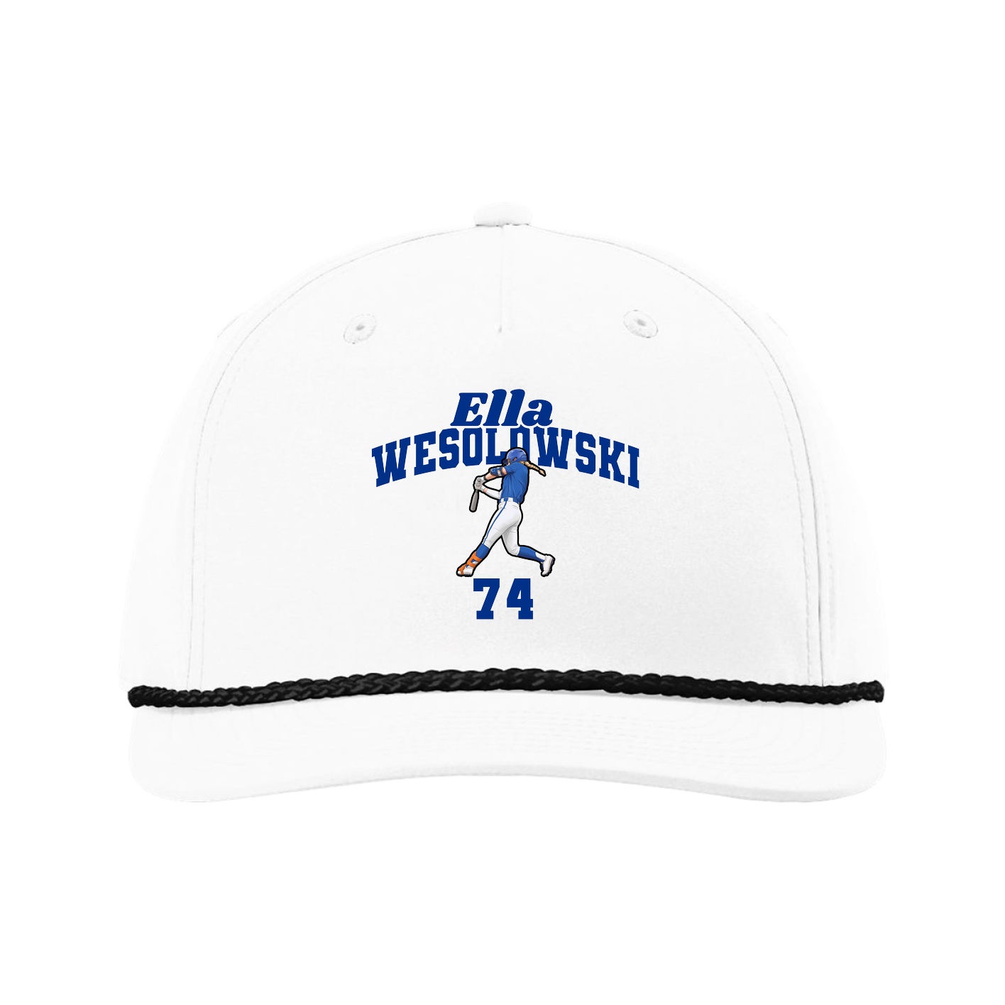 Five-Panel Classic Rope Cap — Signature Arch in White