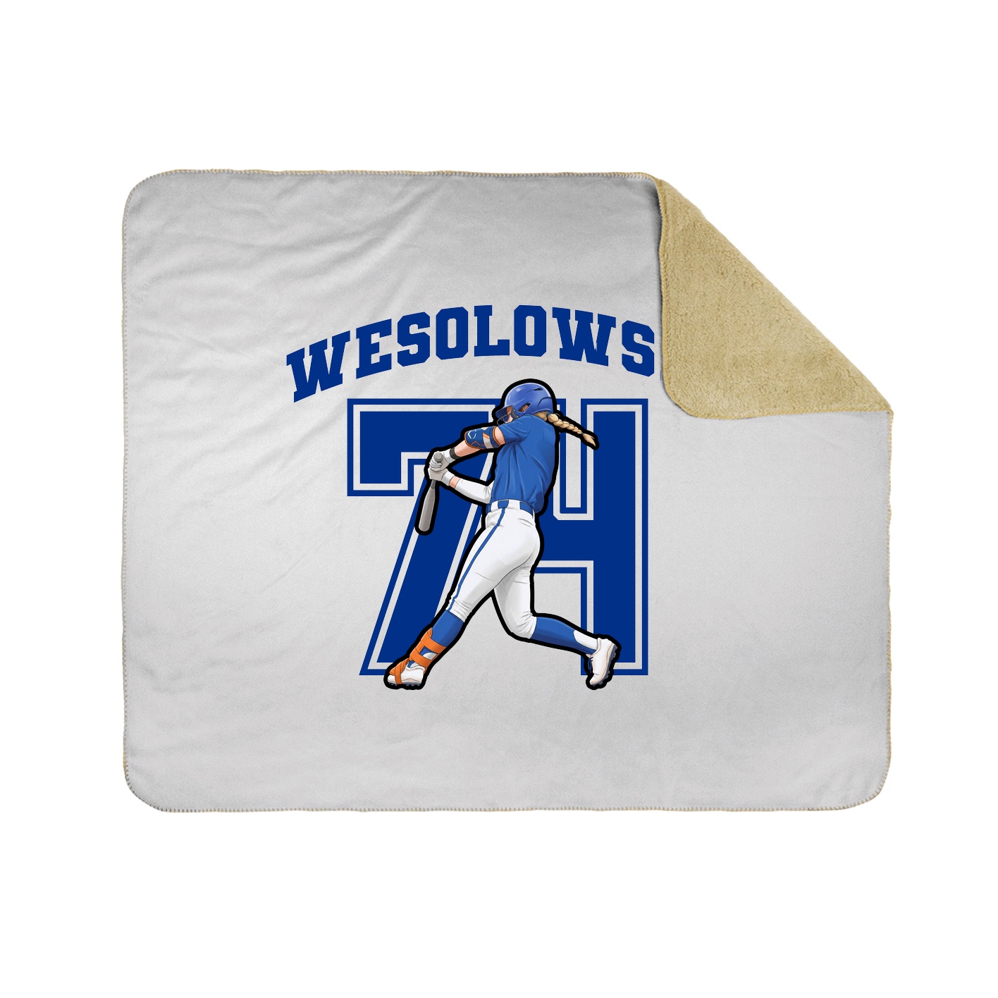 Throw Blanket — Number in White