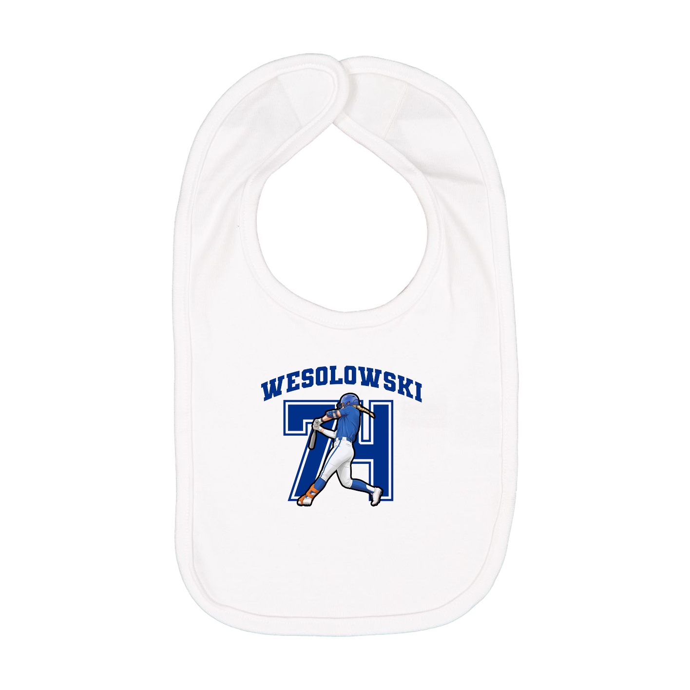 Infant Bib — Number in White