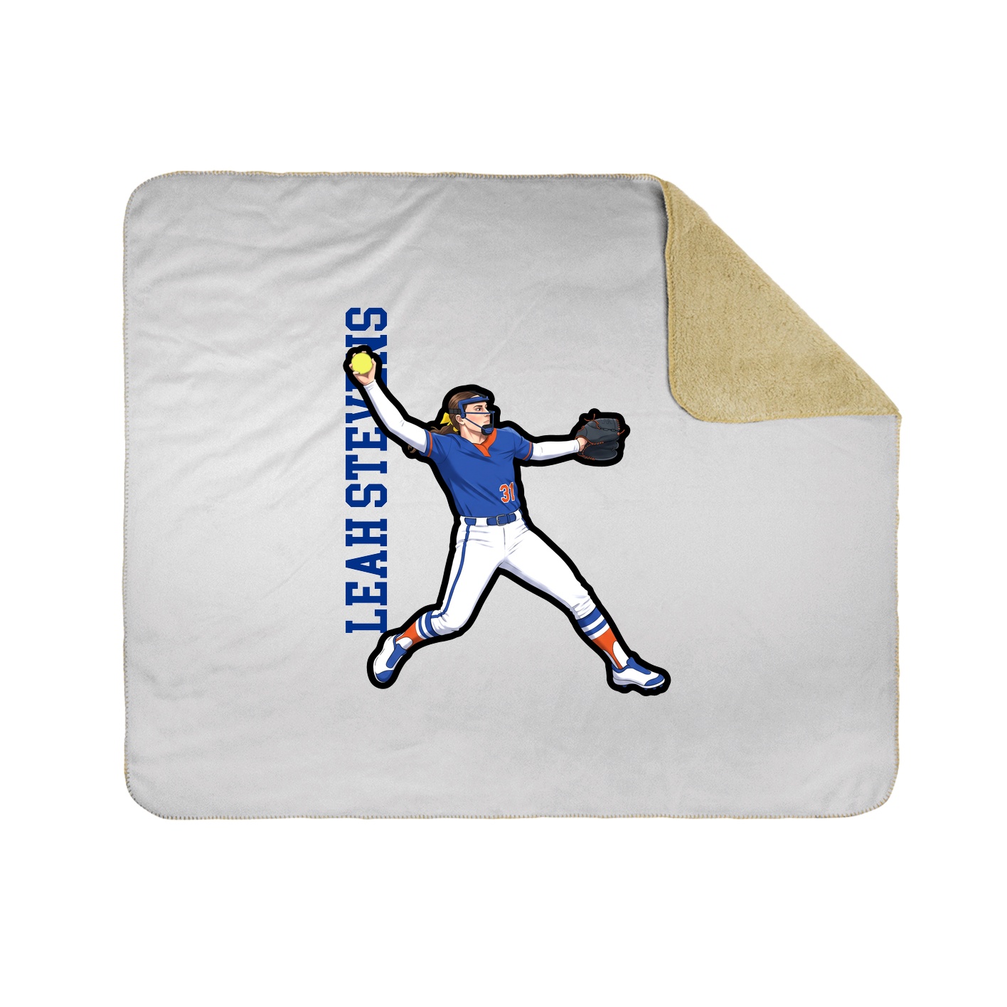 Throw Blanket — Name Vertical in White