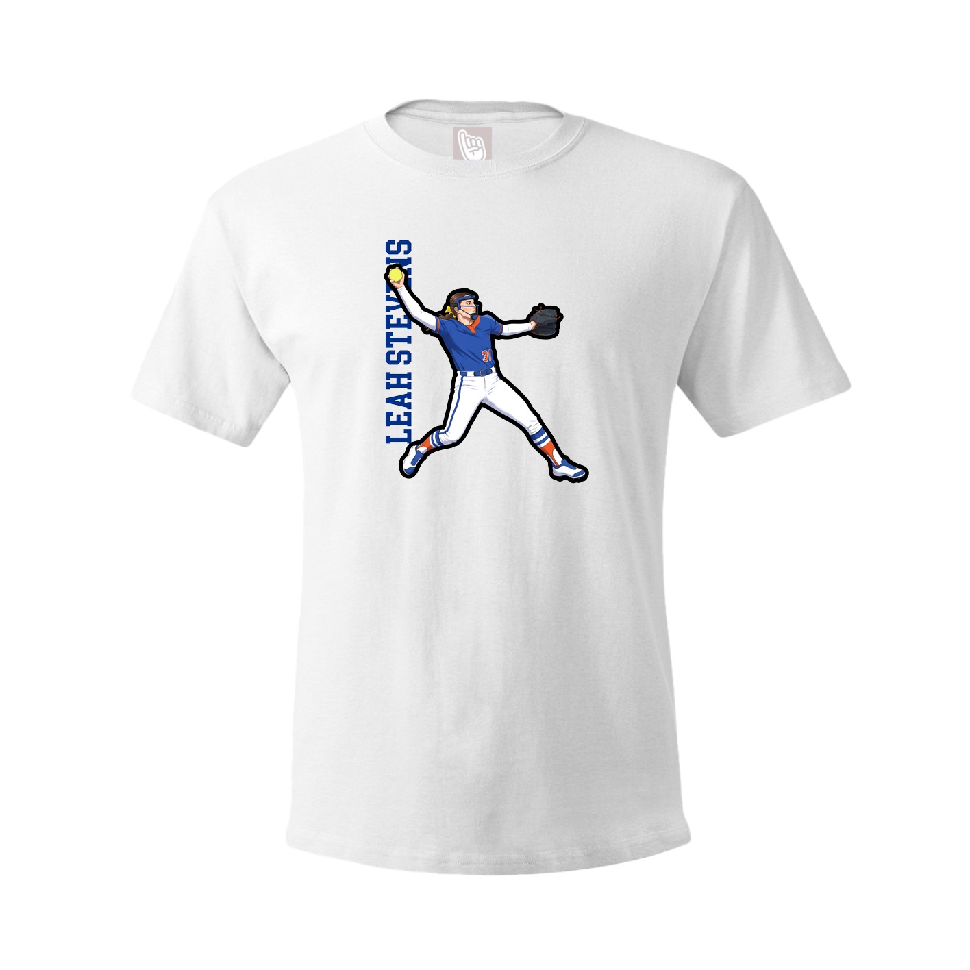 Youth Tee — Name Vertical in White