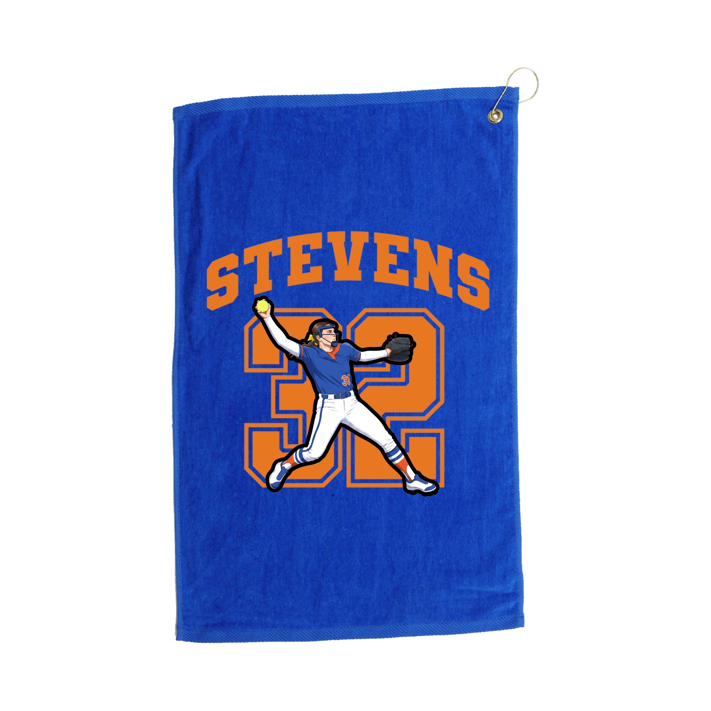 Golf Towel — Number in Royal