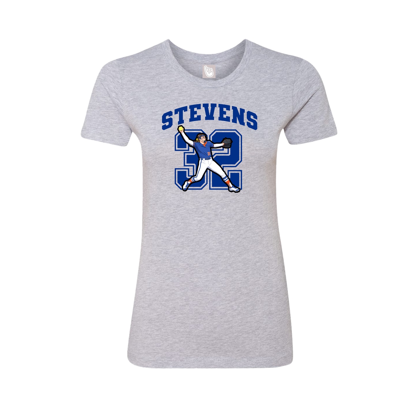 Fitted Women's Tee — Number in Grey