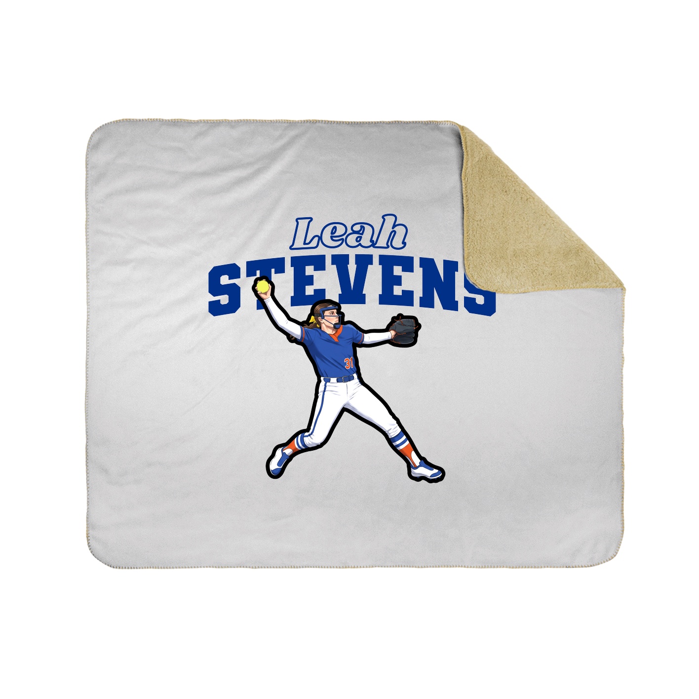 Throw Blanket — Name Arch in White