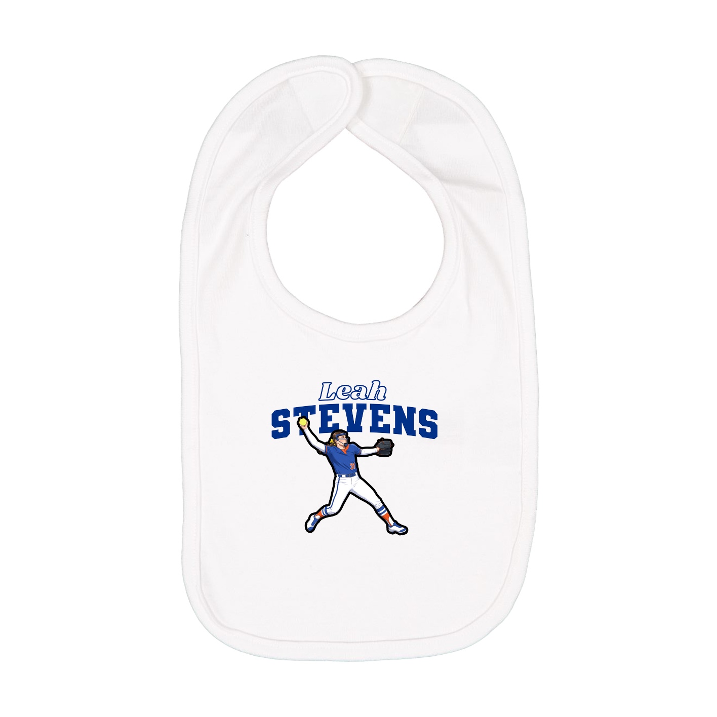 Infant Bib — Name Arch in White