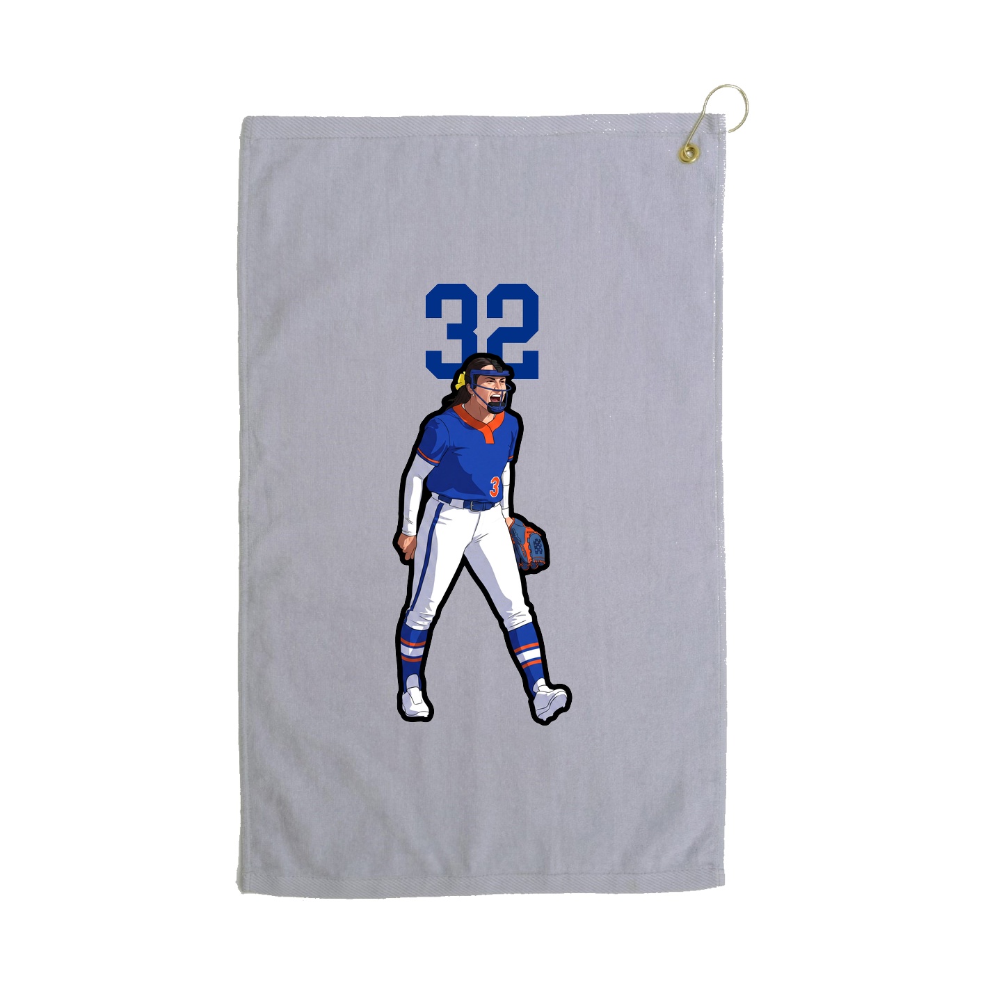 Golf Towel — Number Top in Grey