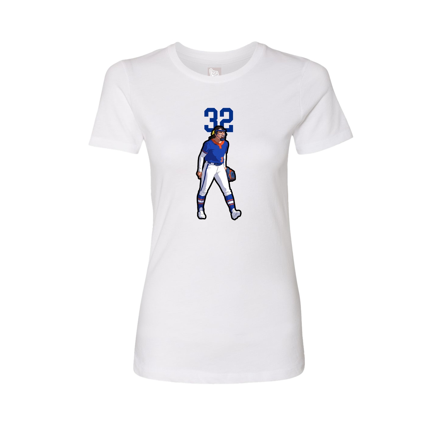Fitted Women's Tee — Number Top in White