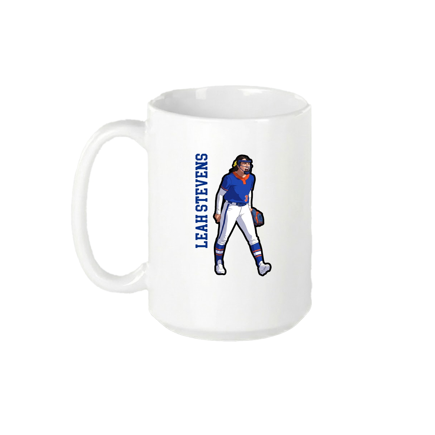 15oz Coffee Mug — Name Vertical in White