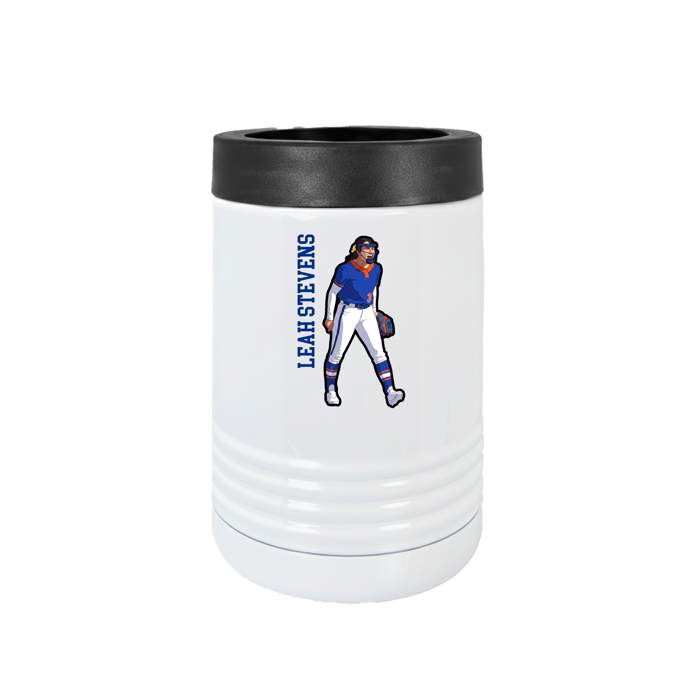 Beverage Holder — Name Vertical in White