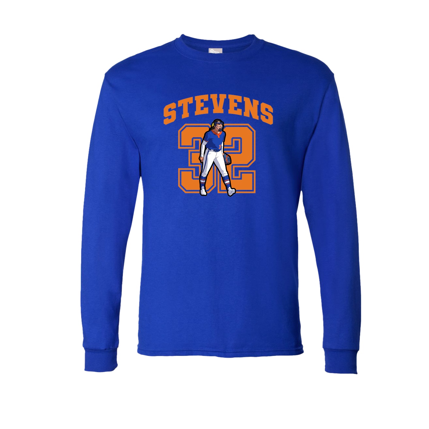 Long Sleeve Tee — Number in Royal