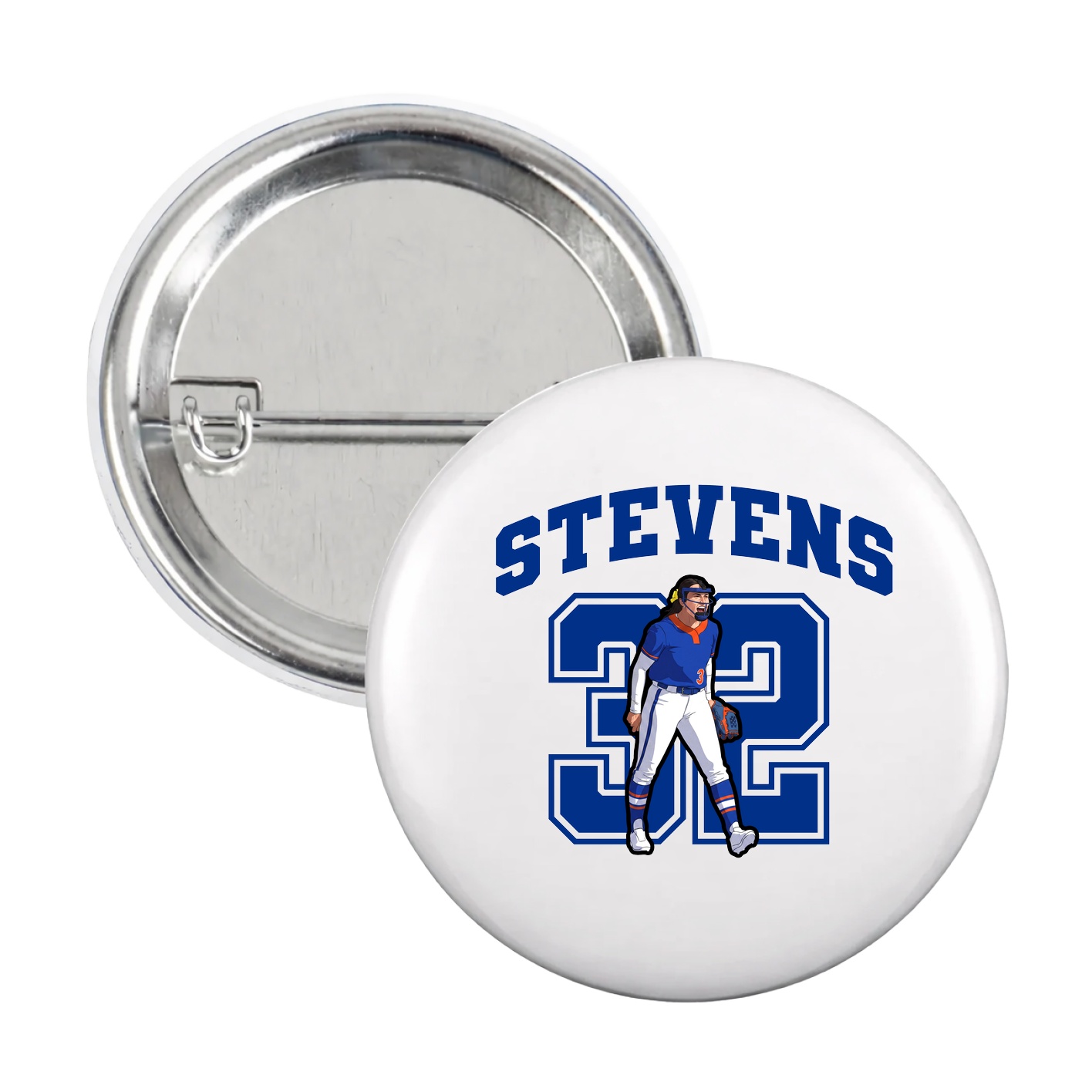 Game Day Button — Number in White