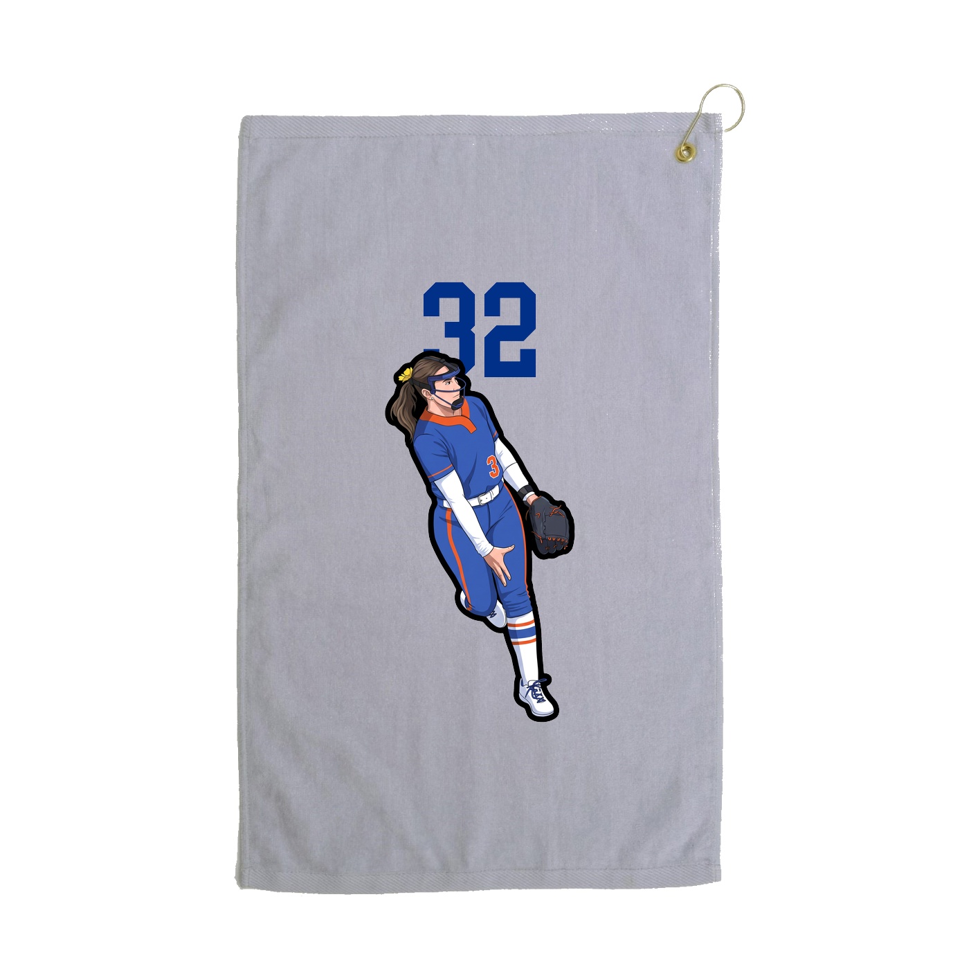 Golf Towel — Number Top in Grey