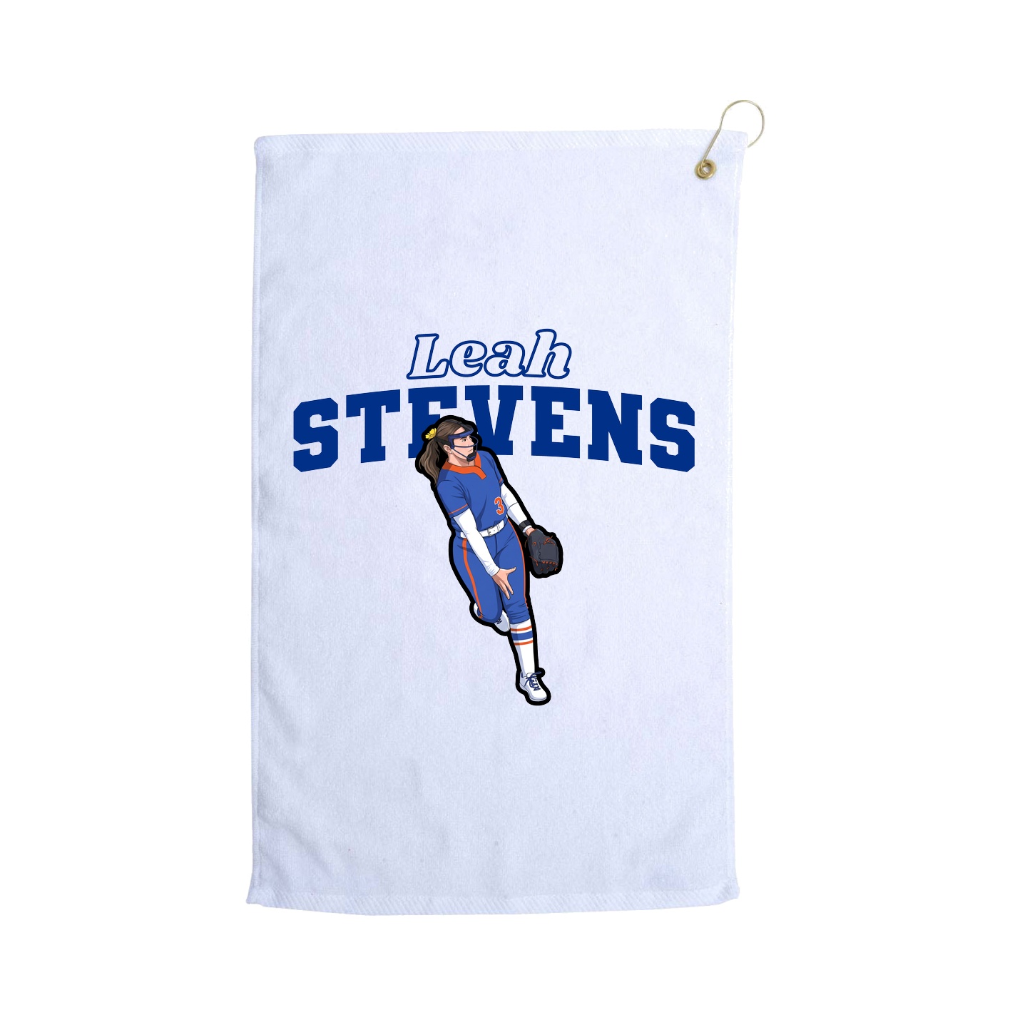 Golf Towel — Name Arch in White
