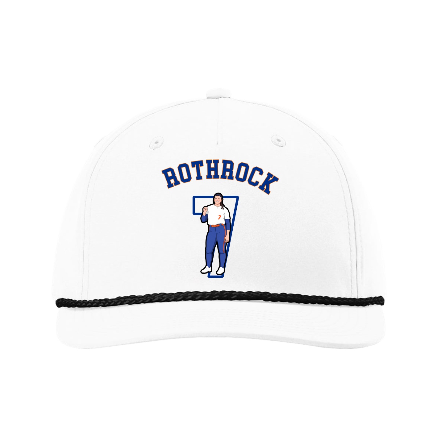 Five-Panel Classic Rope Cap — Shirsey Arch in White