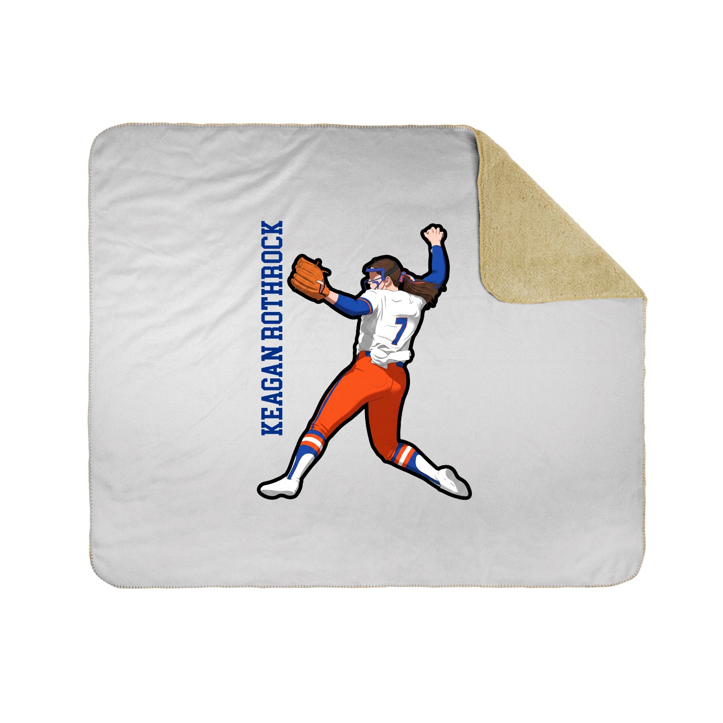 Throw Blanket — Name Vertical in White