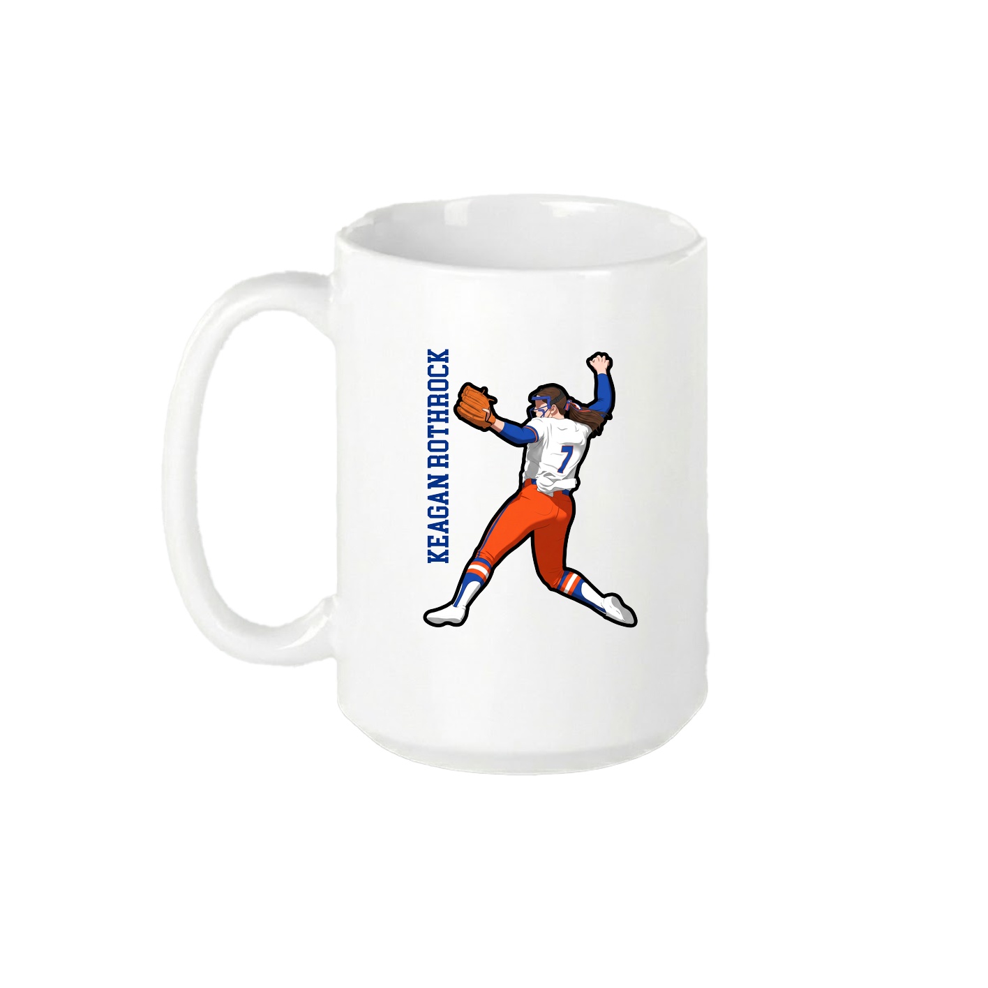 15oz Coffee Mug — Name Vertical in White