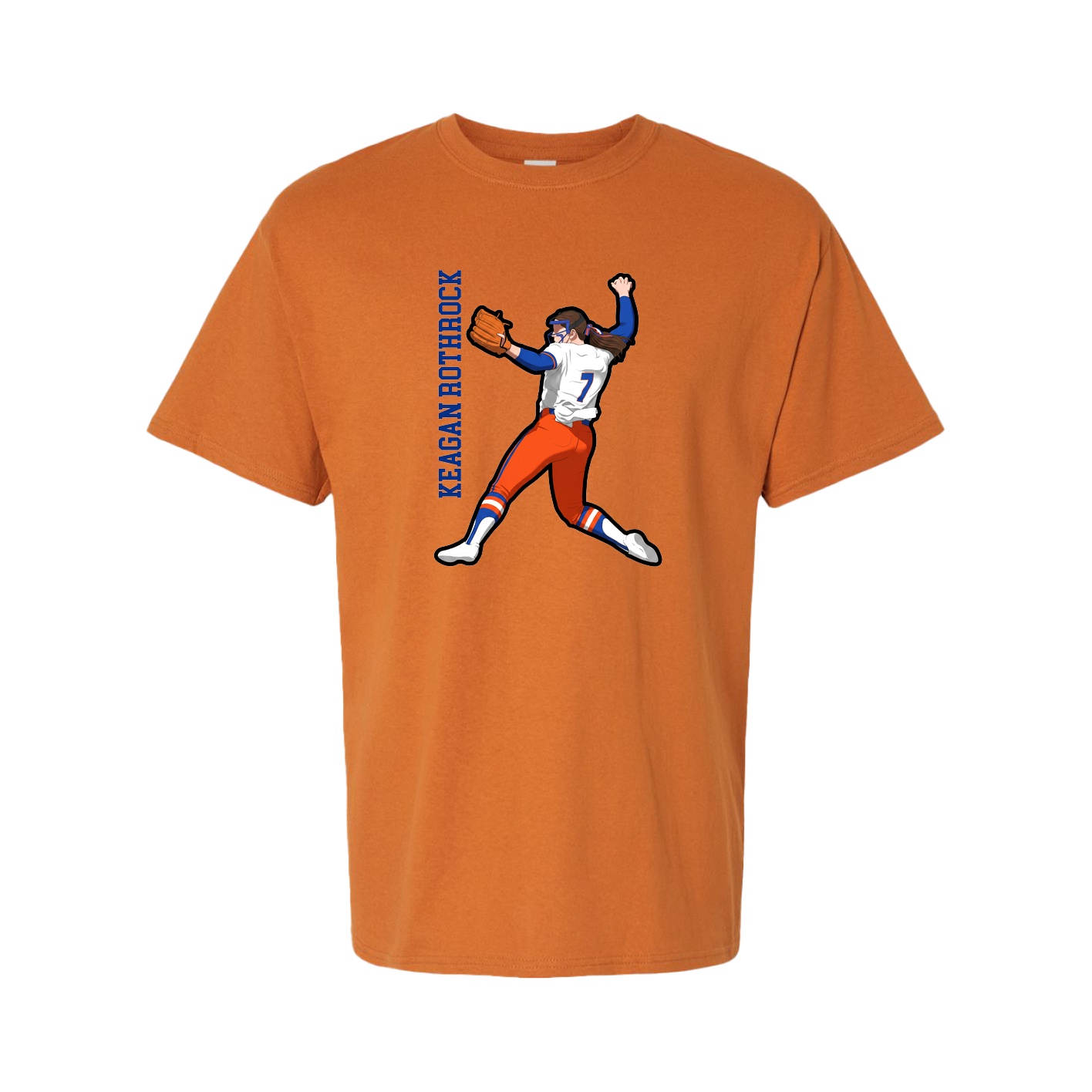 Tee — Name Vertical in Orange