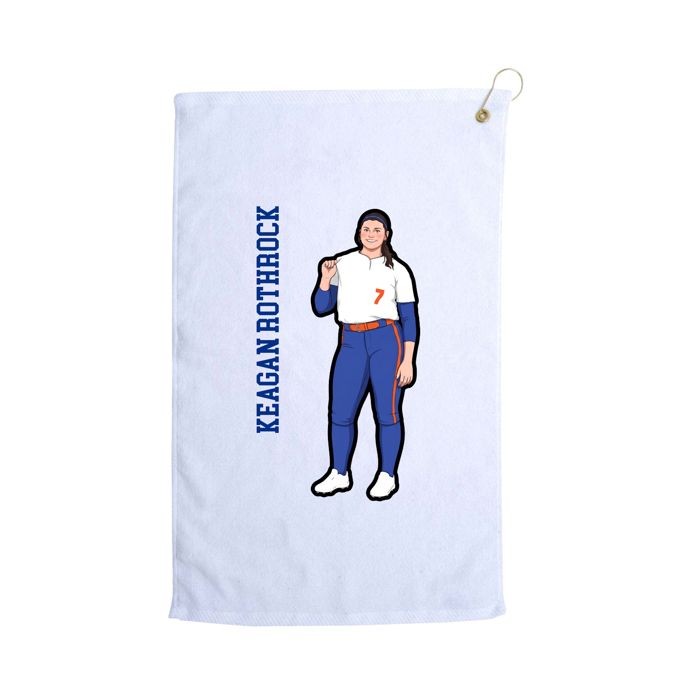 Golf Towel — Name Vertical in White