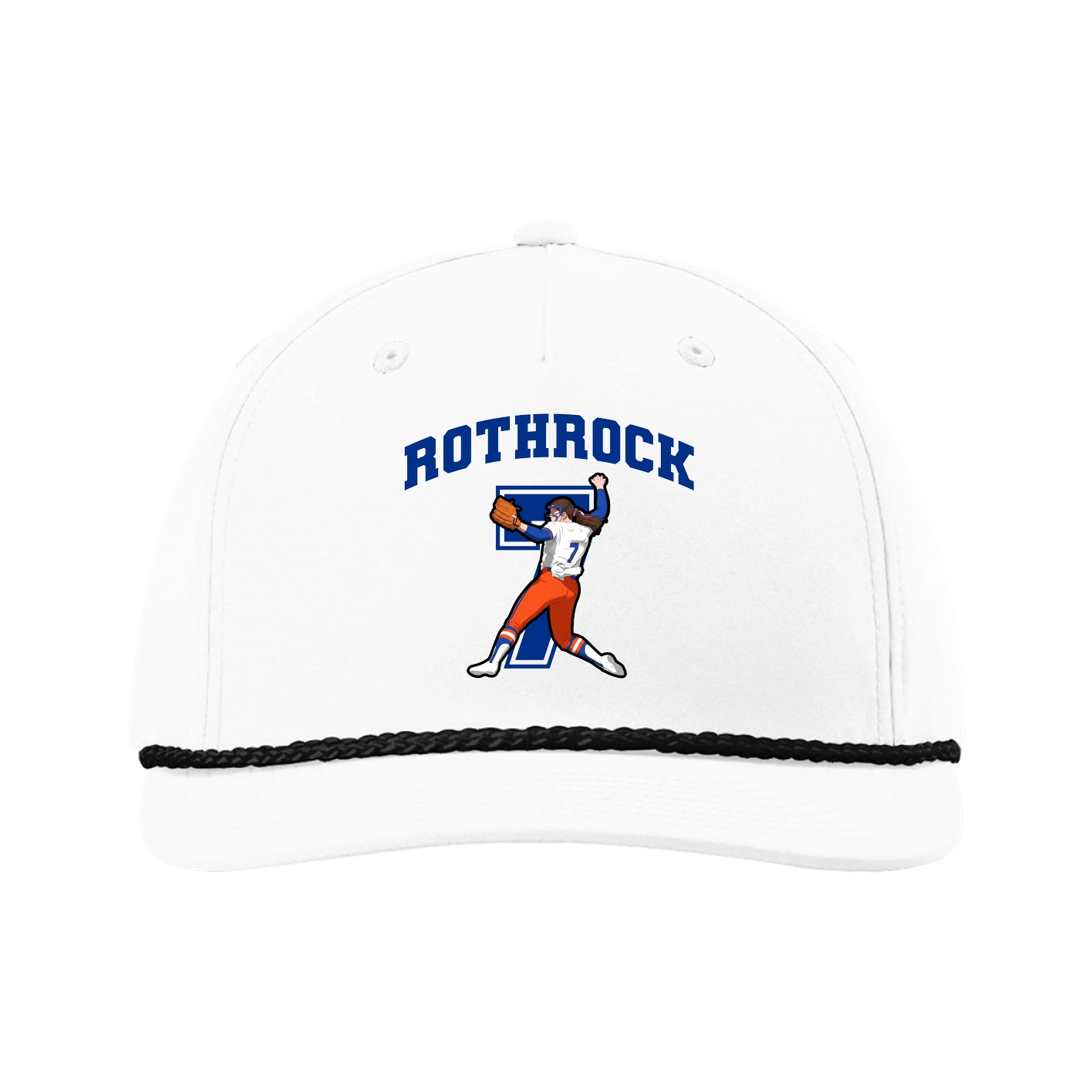 Five-Panel Classic Rope Cap — Number in White
