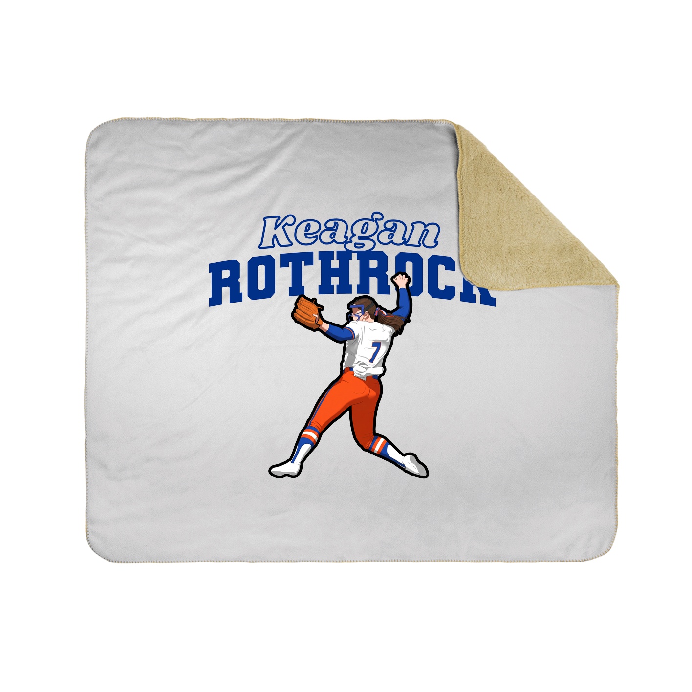 Throw Blanket — Name Arch in White