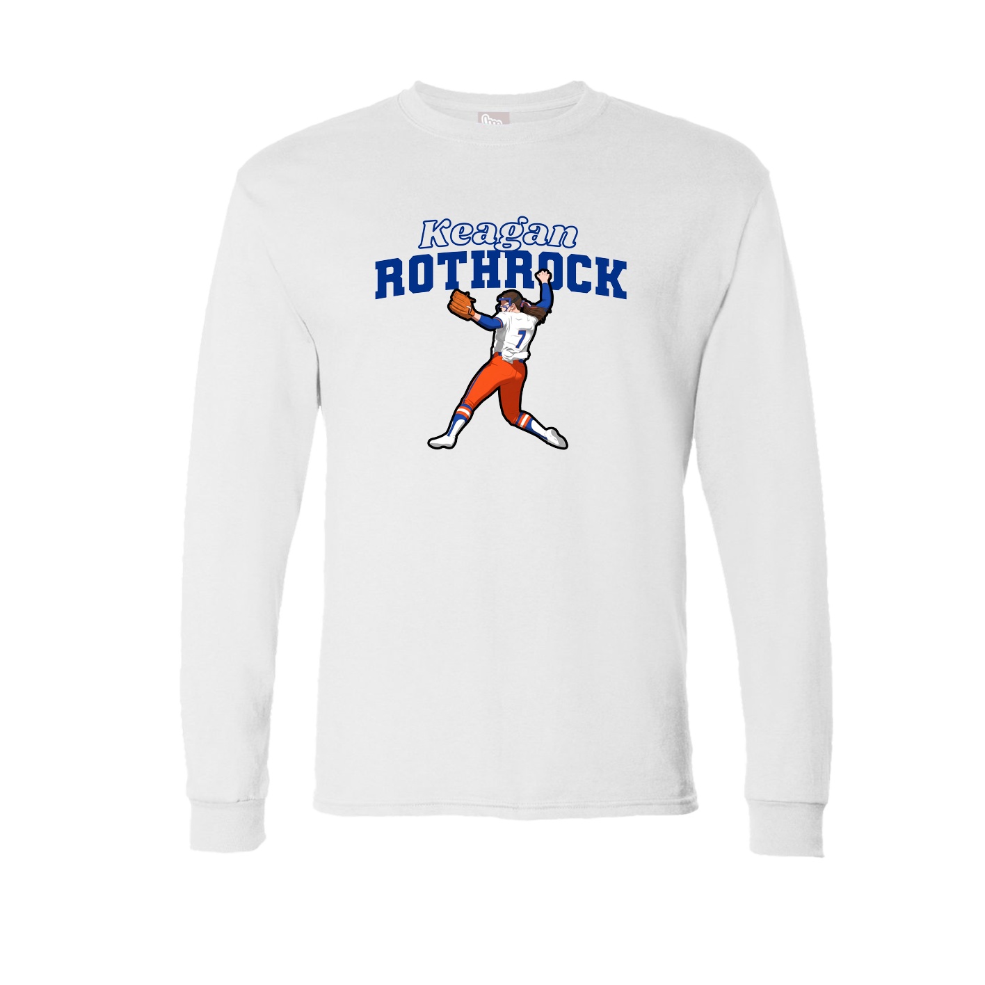 Long Sleeve Tee — Name Arch in White