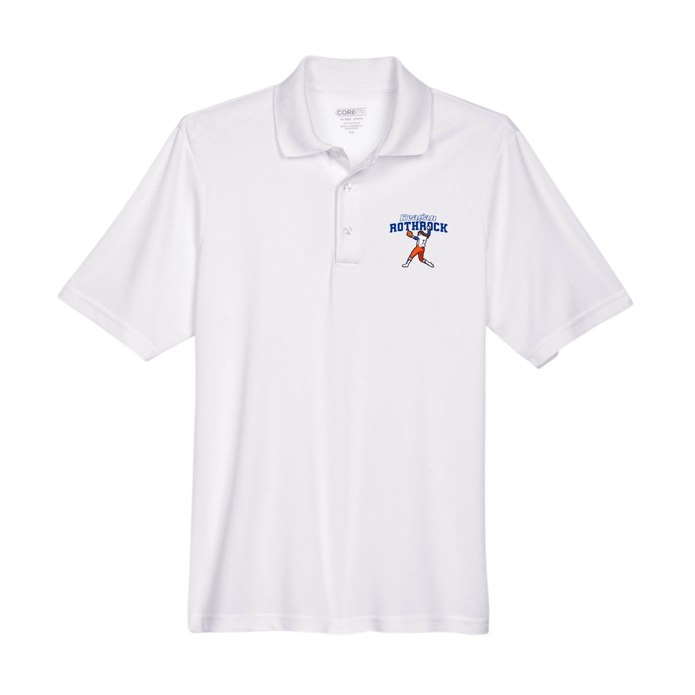 Performance Polo — Name Arch in White