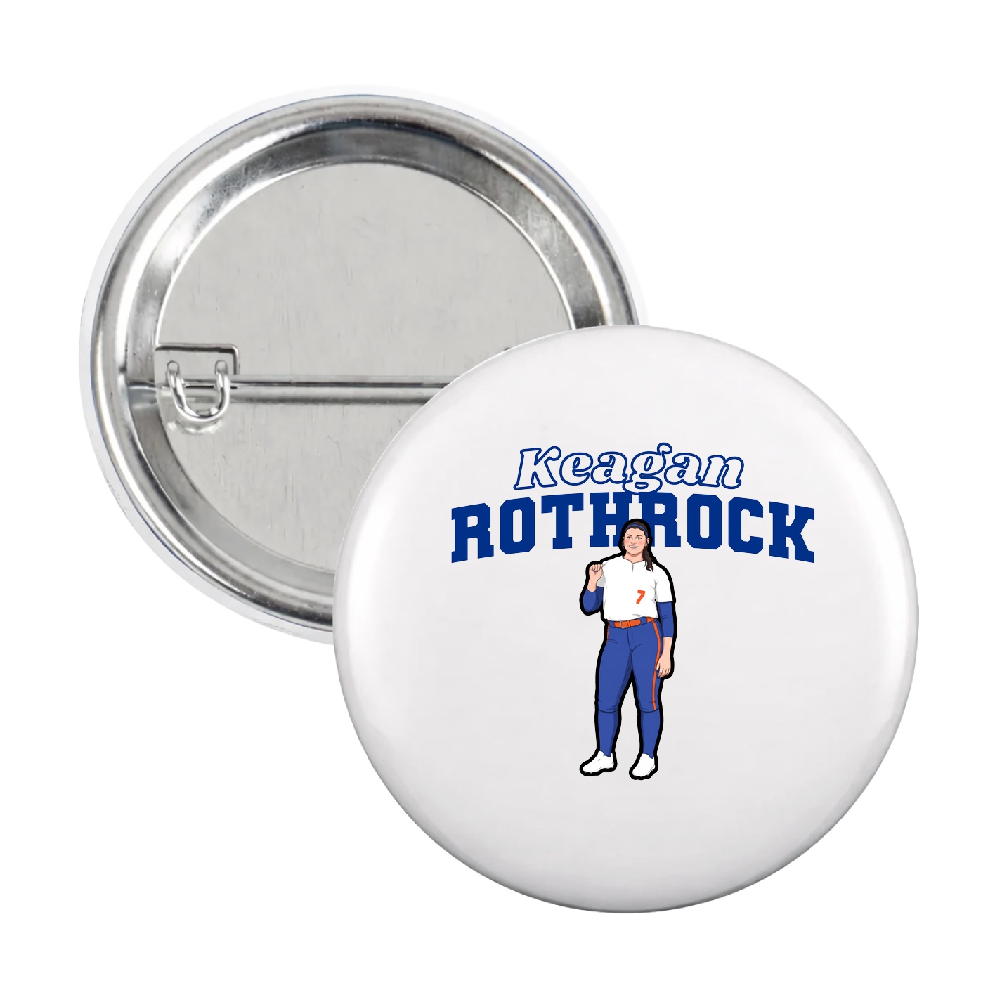 Game Day Button — Name Arch in White