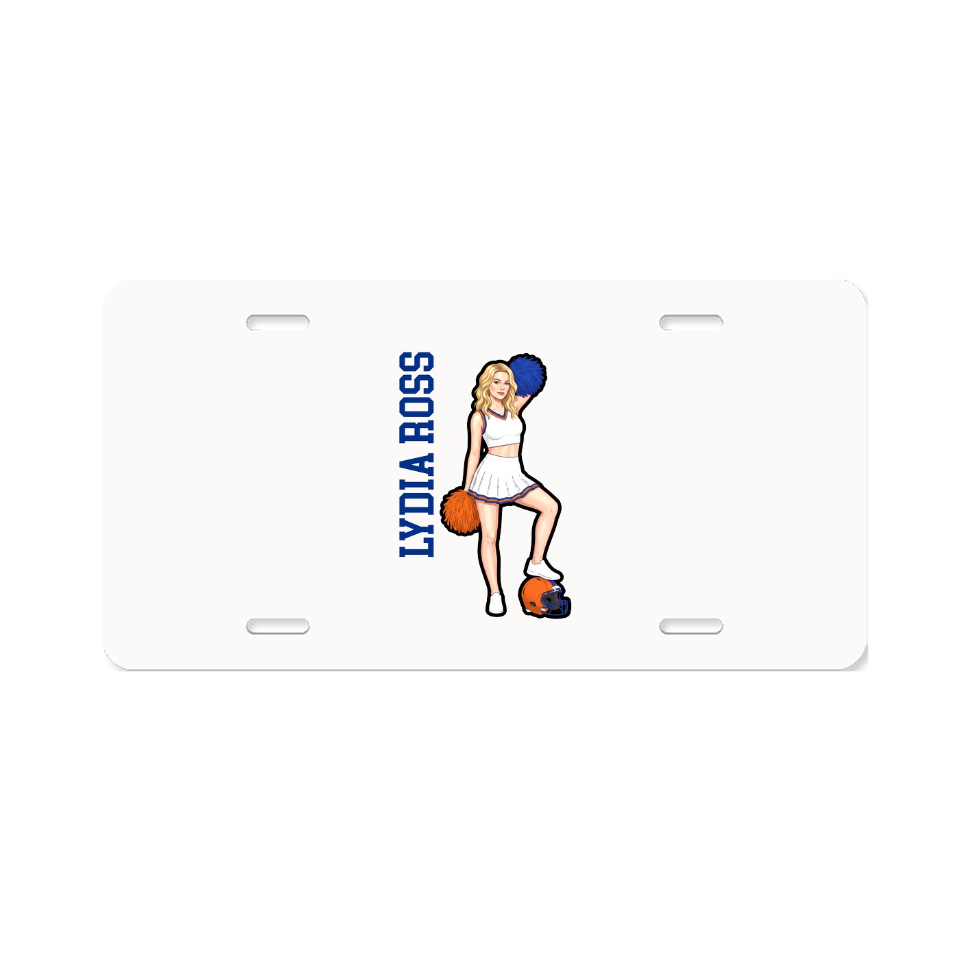 License Plate — Name Vertical in Classic