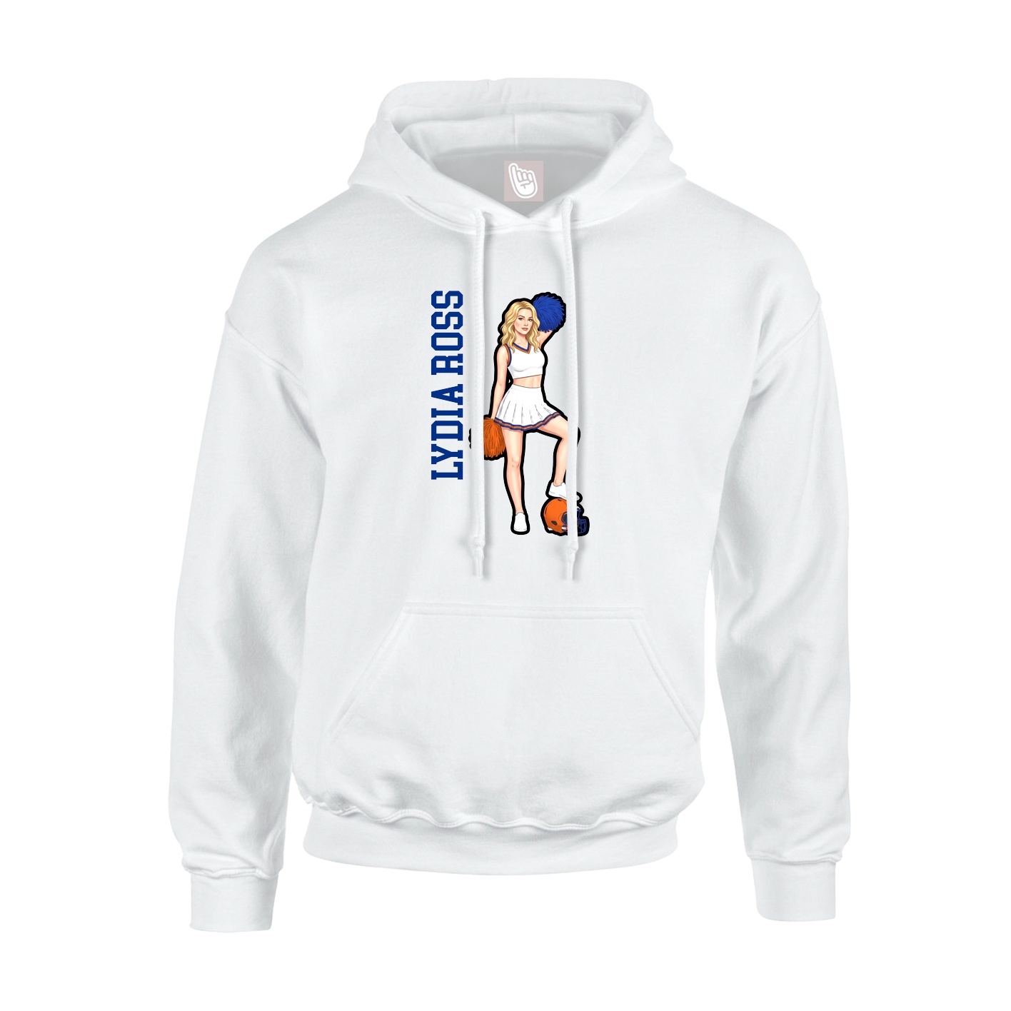 Hoodie — Name Vertical in White