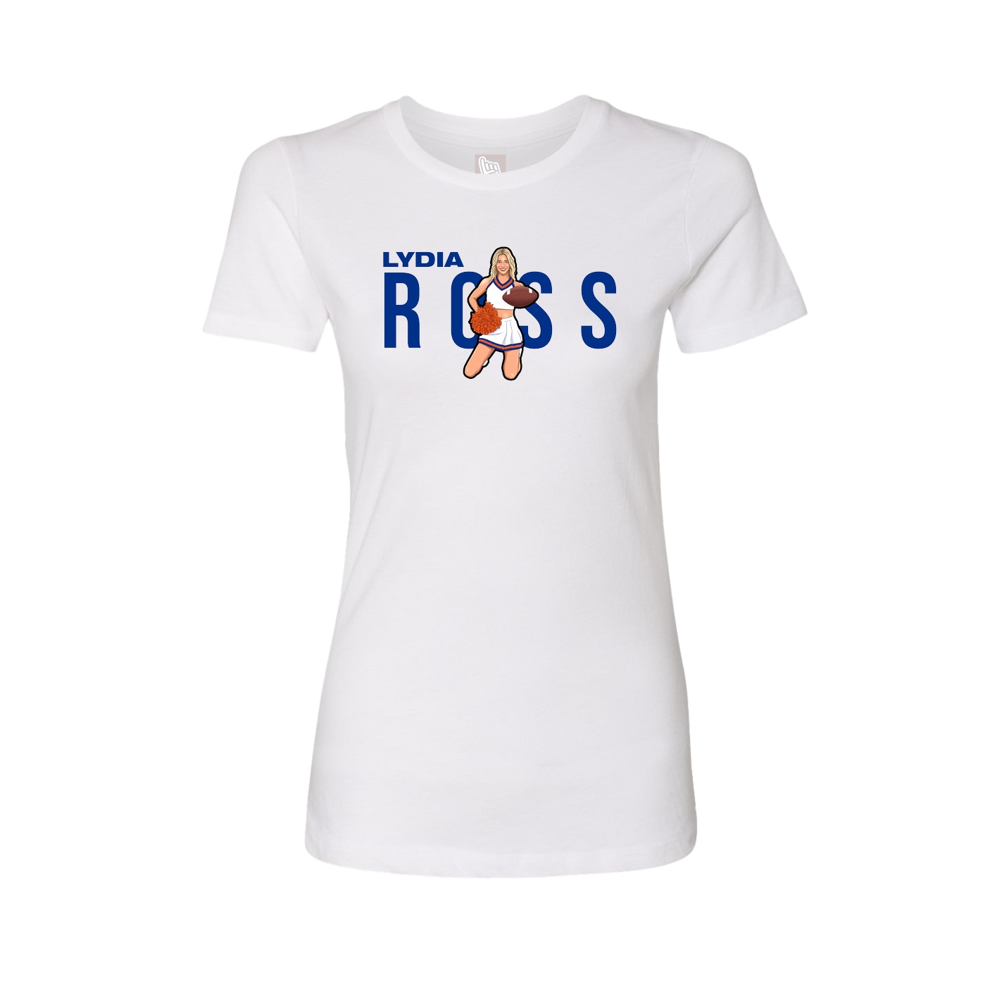 Fitted Women's Tee — Player Name in White