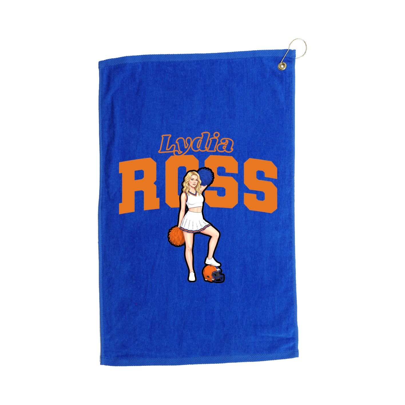 Golf Towel — Name Arch in Royal