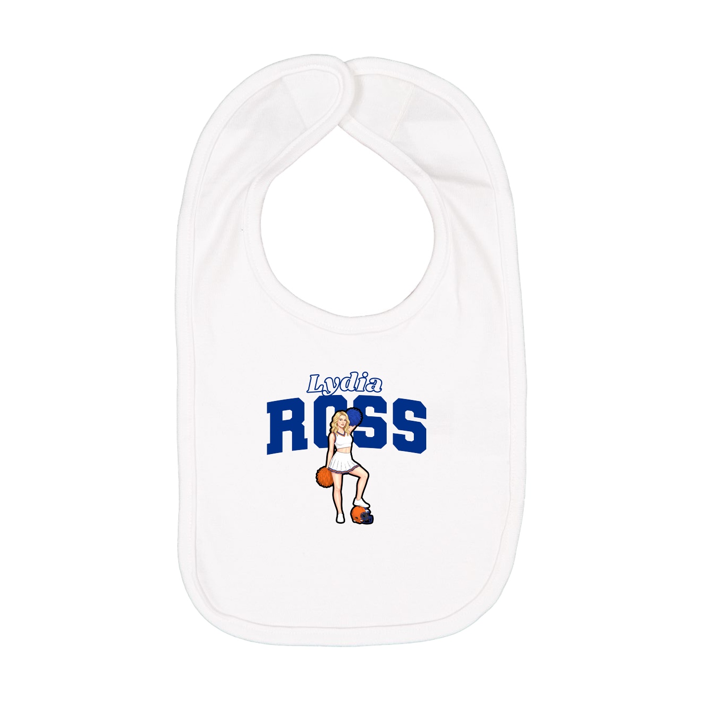 Infant Bib — Name Arch in White
