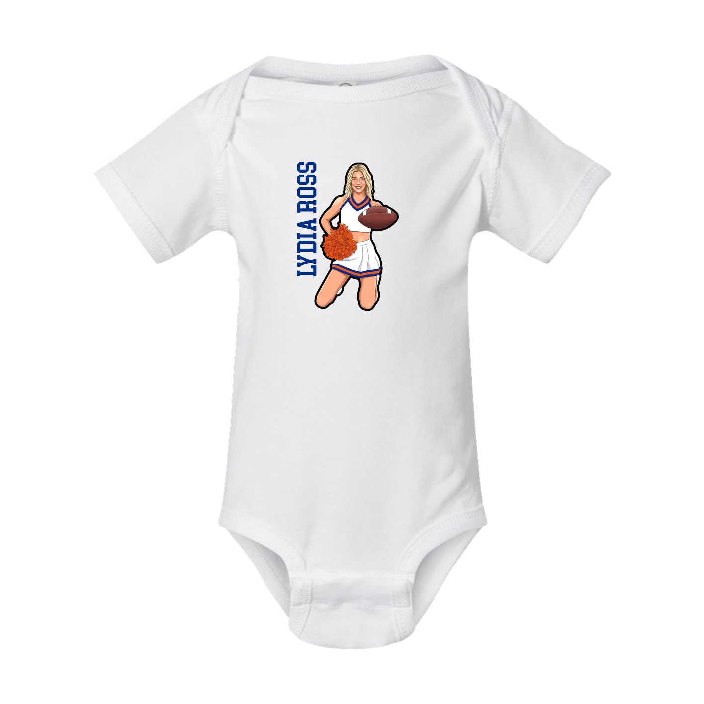 Baby Onesie — Name Vertical in White