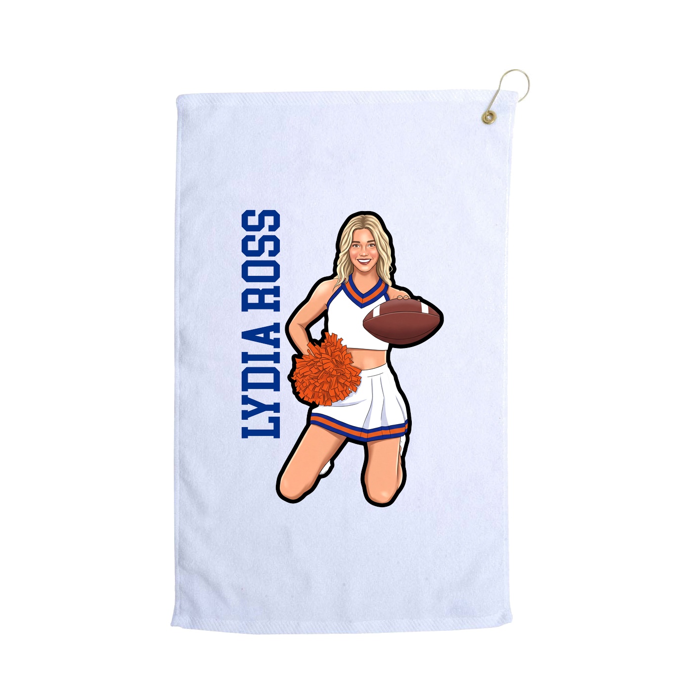 Golf Towel — Name Vertical in White