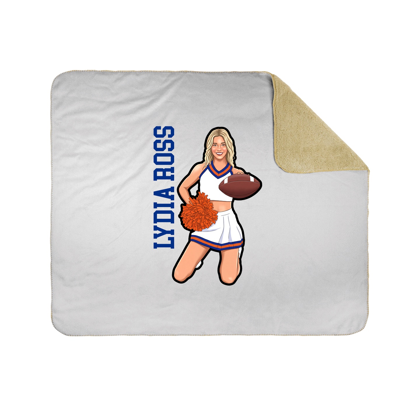 Throw Blanket — Name Vertical in White