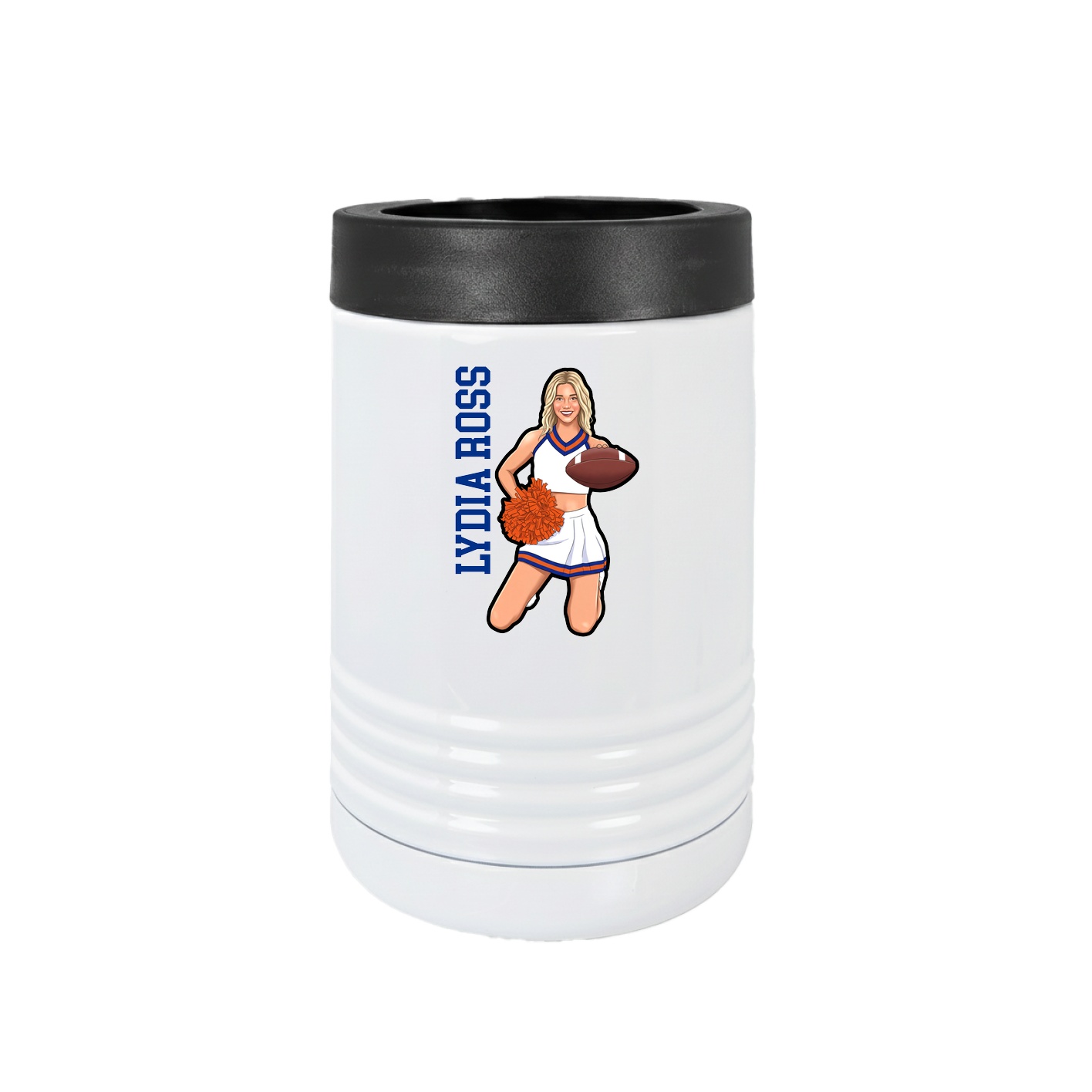 Beverage Holder — Name Vertical in White