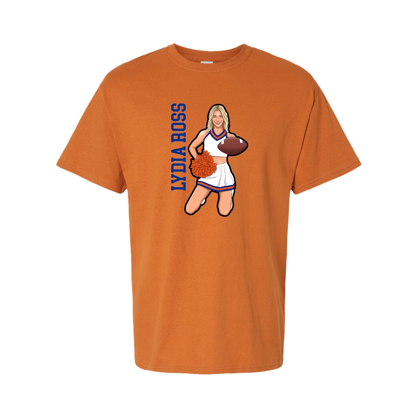 Tee — Name Vertical in Orange