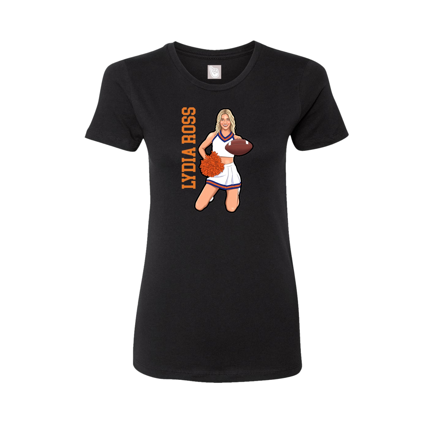 Fitted Women's Tee — Name Vertical in Black