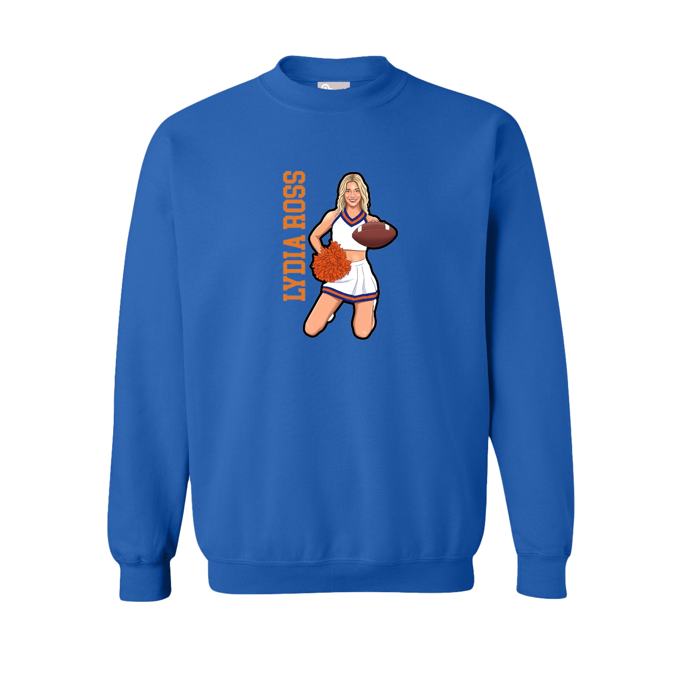 Fleece Crew — Name Vertical in Royal