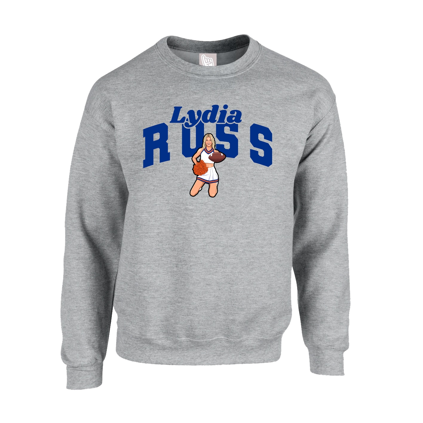 Fleece Crew — Signature Arch in Grey