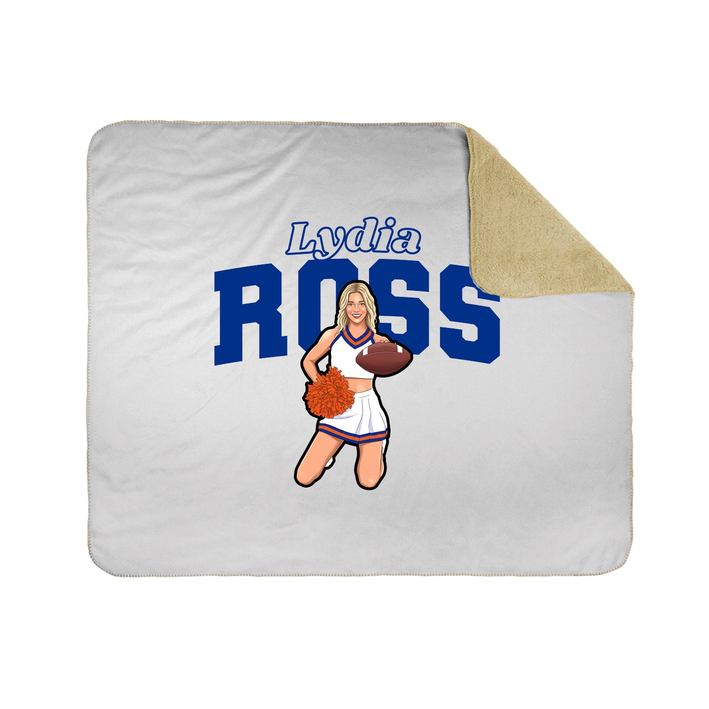 Throw Blanket — Name Arch in White