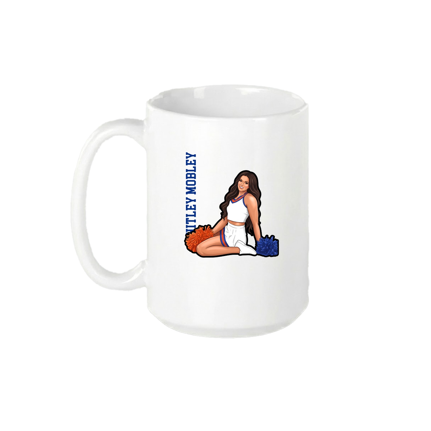 15oz Coffee Mug — Name Vertical in White