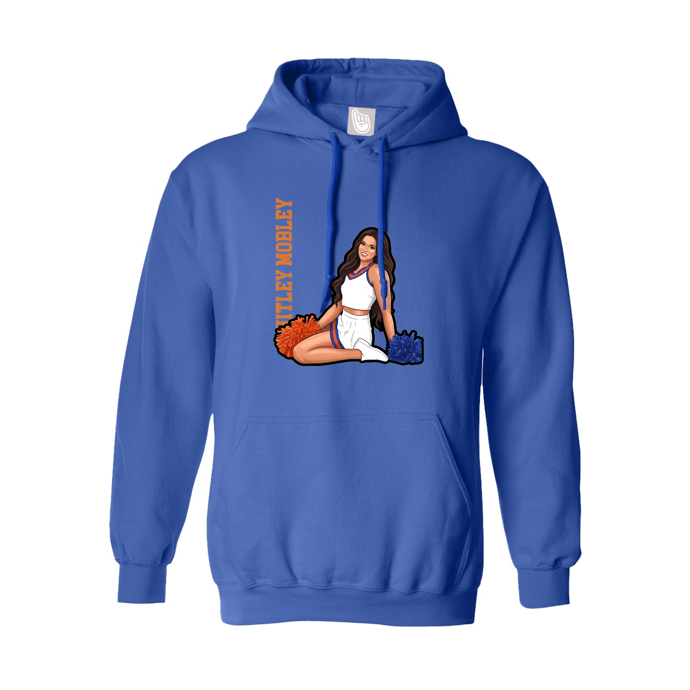 Hoodie — Name Vertical in Royal